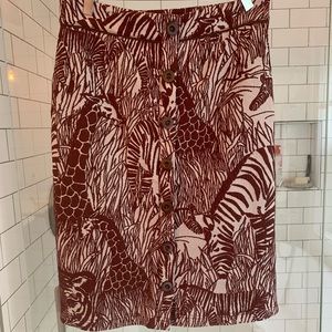 Anthropologie knit jungle skirt